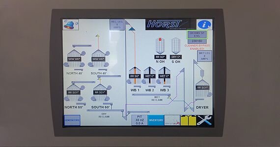 Push button controls for a grain system